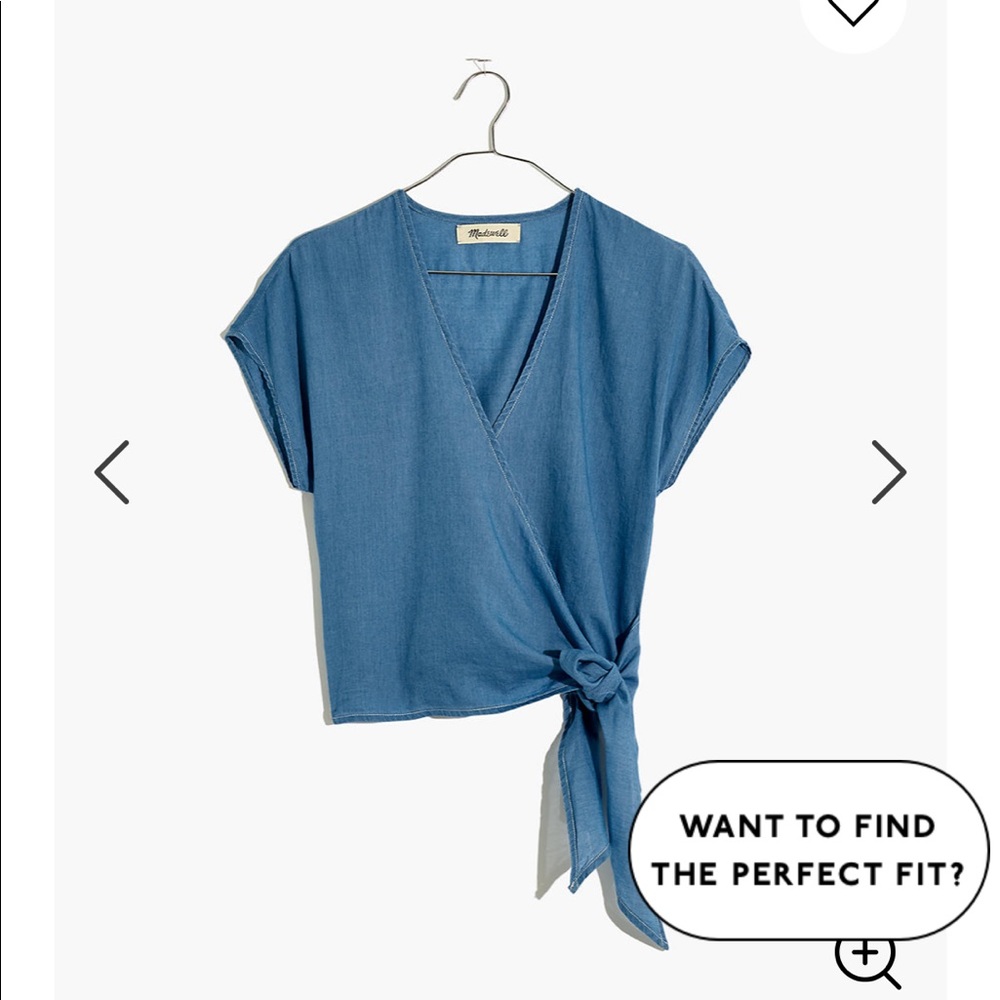 NEW!! Madewell Lightweight Denim Wrap Top XS